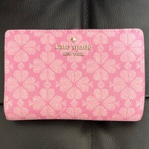 Kate Spade Pink Floral Pattern Spade Wallet
